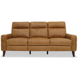 Elliot Tan Waxy Genuine Leather Left Incliner Sofa from Midinmod - Luna Furniture