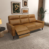 Elliot Tan Waxy Genuine Leather Left Incliner Sofa from Midinmod - Luna Furniture
