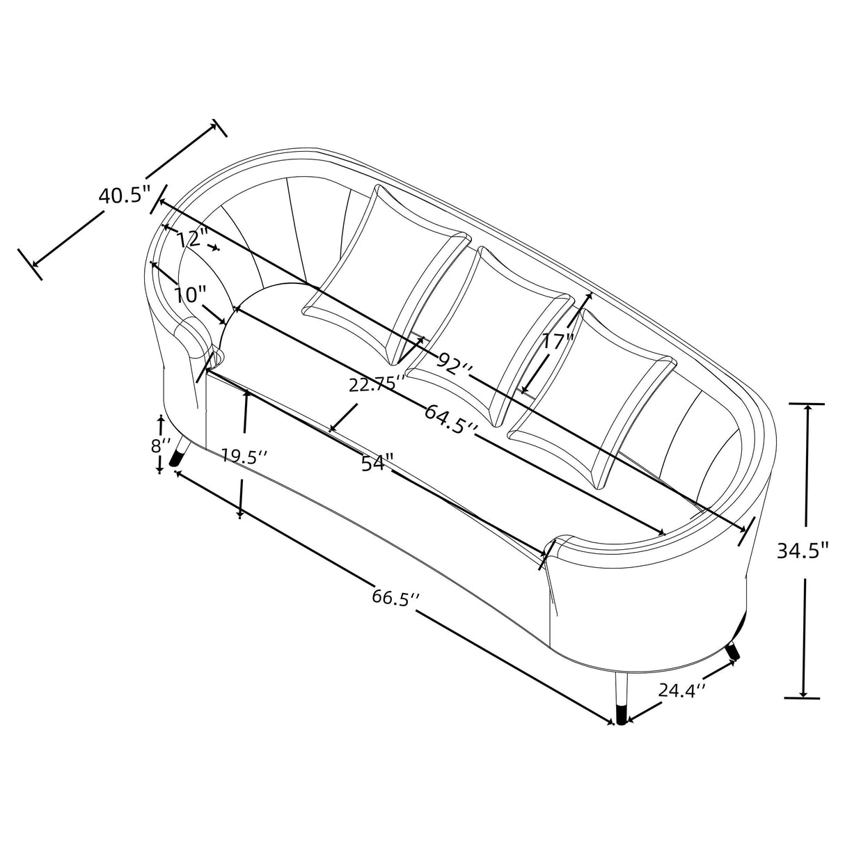 Ellorie Beige 2-Piece Upholstered Curved Sofa Set from Coaster - Luna Furniture