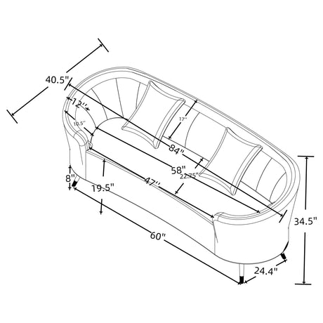 Ellorie Beige 2-Piece Upholstered Curved Sofa Set from Coaster - Luna Furniture