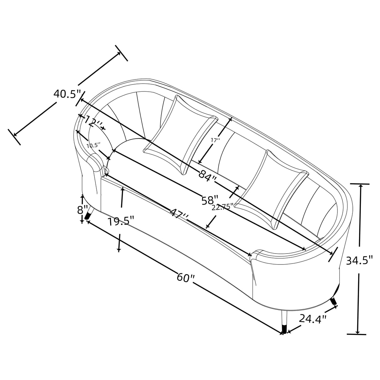 Ellorie Beige 3-Piece Upholstered Curved Sofa Set from Coaster - Luna Furniture