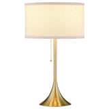 Elmira Gold 24-inch Drum Shade Metal Table Lamp from Coaster - Luna Furniture