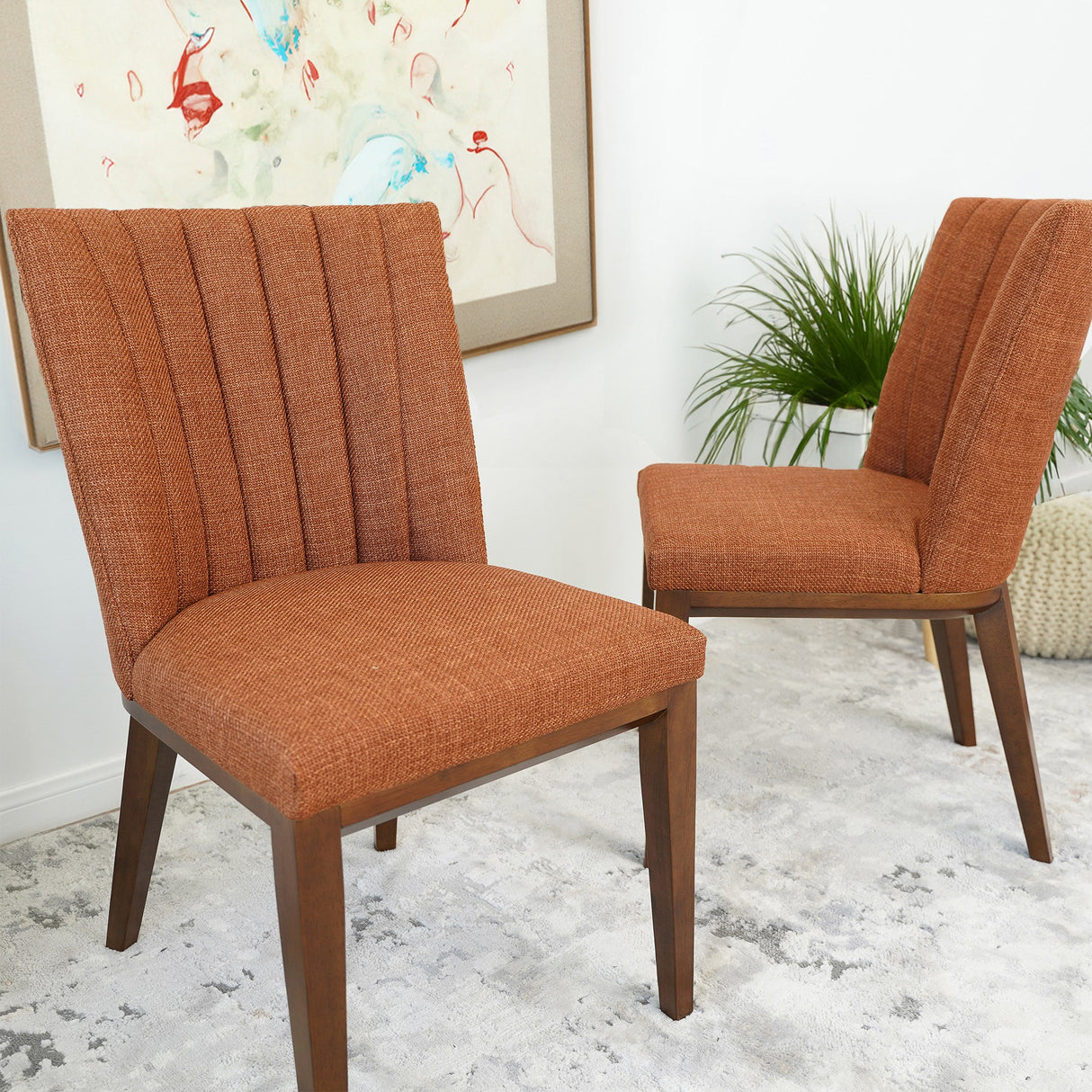 Elmwood Orange Fabric Dining Chair (Set Of 2) from Ashcroft Furniture - Luna Furniture