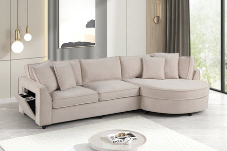 Elva Beige Sectional with Reversible Chaise from Happy Homes - Luna Furniture