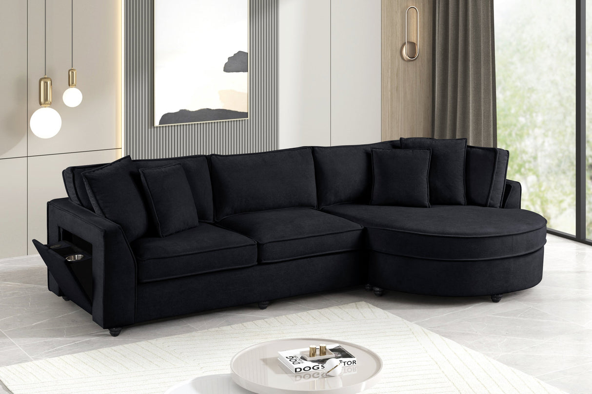 Elva Black Sectional from Happy Homes - Luna Furniture