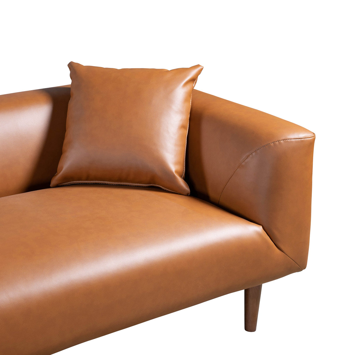 Elwood Cognac Vegan Leather Sofa from Ashcroft Furniture - Luna Furniture