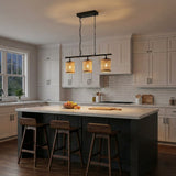 Elysian Three Lights Island With Natural Rattan Shade Farmhouse Chain Ceiling Lamp from Ashcroft Furniture - Luna Furniture