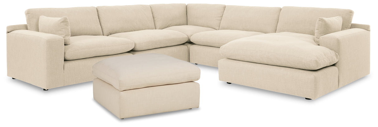 Elyza Linen 5-Piece Sectional with Ottoman from Ashley - Luna Furniture