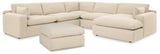 Elyza Linen 5-Piece Sectional with Ottoman from Ashley - Luna Furniture