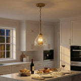 Ember Three Candle Lights Chain Pendant With Clear Glass - Satin Brass from Ashcroft Furniture - Luna Furniture
