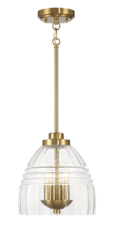 Ember Three Candle Lights Chain Pendant With Clear Glass - Satin Brass from Midinmod - Luna Furniture