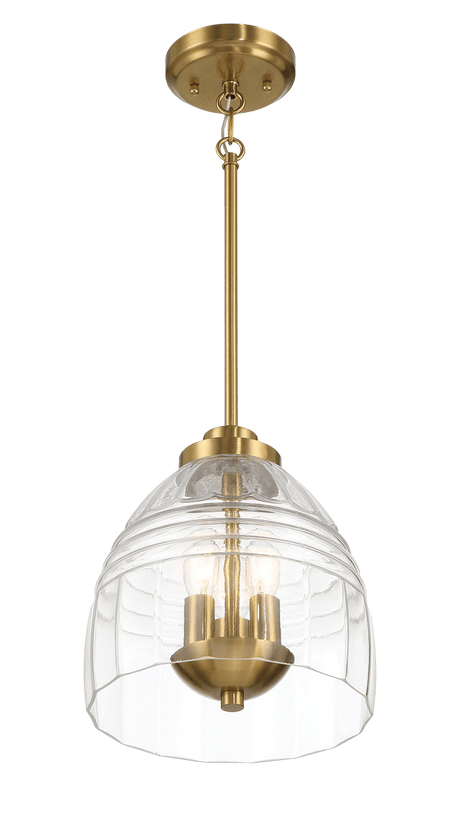 Ember Three Candle Lights Chain Pendant With Clear Glass - Satin Brass from Midinmod - Luna Furniture