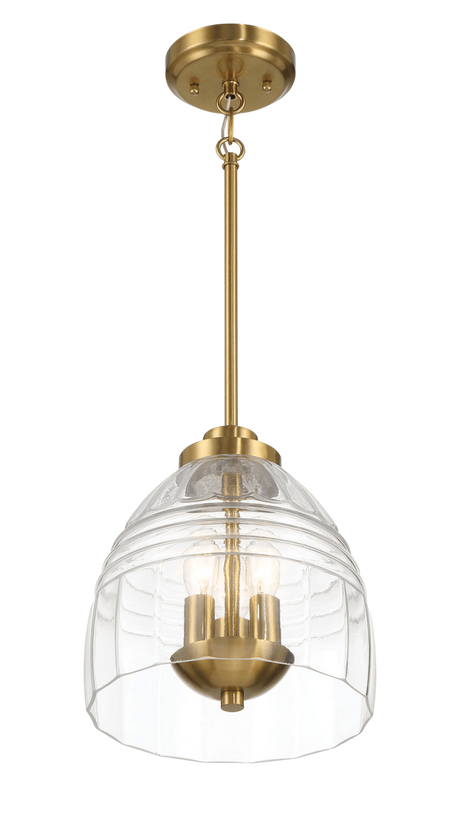 Ember Three Candle Lights Chain Pendant With Clear Glass - Satin Brass from Ashcroft Furniture - Luna Furniture