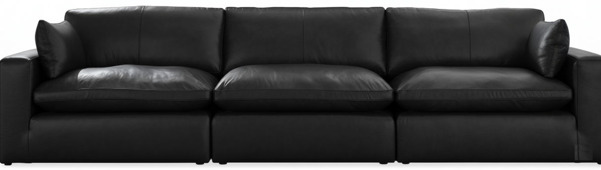 Emilia Black 3-Piece Leather Modular Sofa from Ashley - Luna Furniture