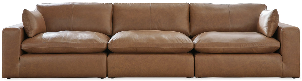 Emilia Caramel Leather Modular Living Room Set from Ashley - Luna Furniture