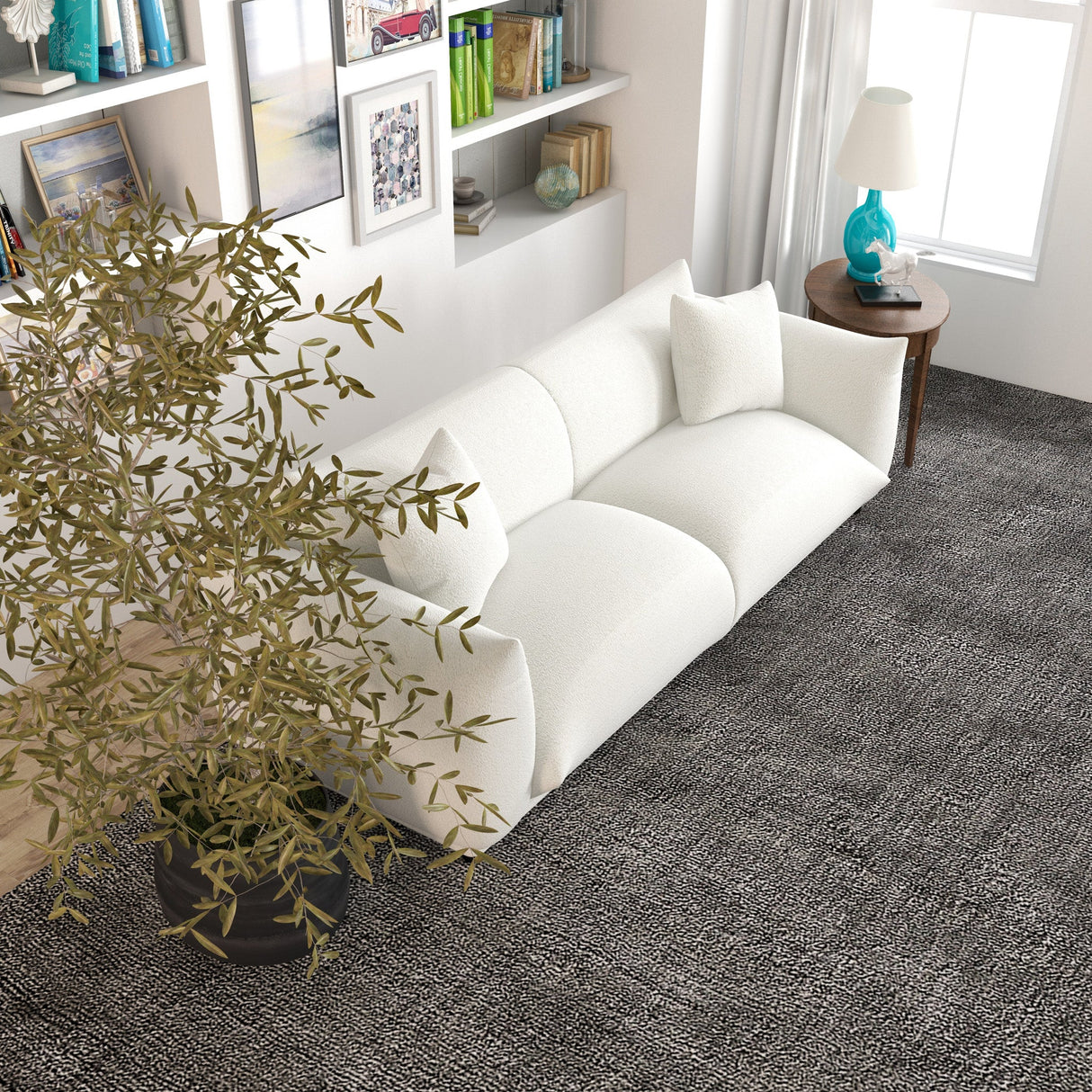 Emma Mid Century Modern Luxury Cream Boucle Sofa from Ashcroft Furniture - Luna Furniture