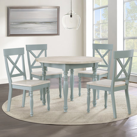 Darcy Solid Wood Side Chair, Mint Green and Natural Finish, Set of 2 from Steve Silver - Luna Furniture