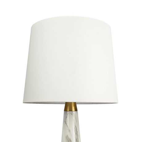 Enclave Hydro Black Table Lamp with On/Off Switch Faux Marble Base Fabric Shade from Midinmod - Luna Furniture
