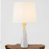 Enclave Hydro Black Table Lamp with On/Off Switch Faux Marble Base Fabric Shade from Midinmod - Luna Furniture