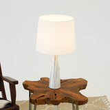 Enclave Hydro Black Table Lamp with On/Off Switch Faux Marble Base Fabric Shade from Midinmod - Luna Furniture