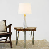 Enclave Hydro Black Table Lamp with On/Off Switch Faux Marble Base Fabric Shade from Midinmod - Luna Furniture