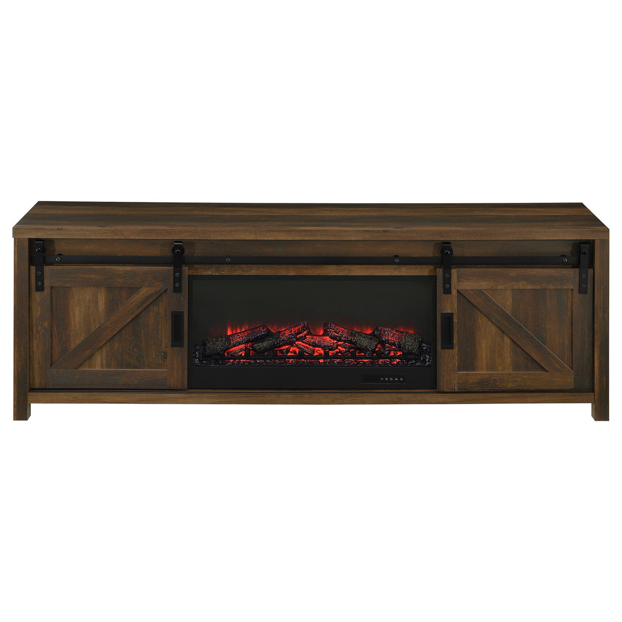 Enfield Dark Pine 71-inch TV Stand Fireplace Media Console from Coaster - Luna Furniture