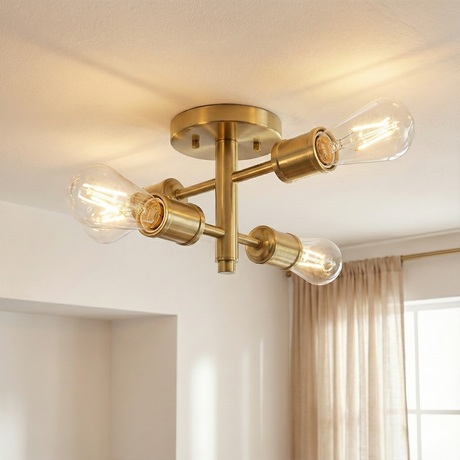 Ephemeral Four Lights Semi Flush Mount Retro Hallway Kitchen Bedroom Living Room Ceiling Pendant 11"W × 6.5"H from Ashcroft Furniture - Luna Furniture