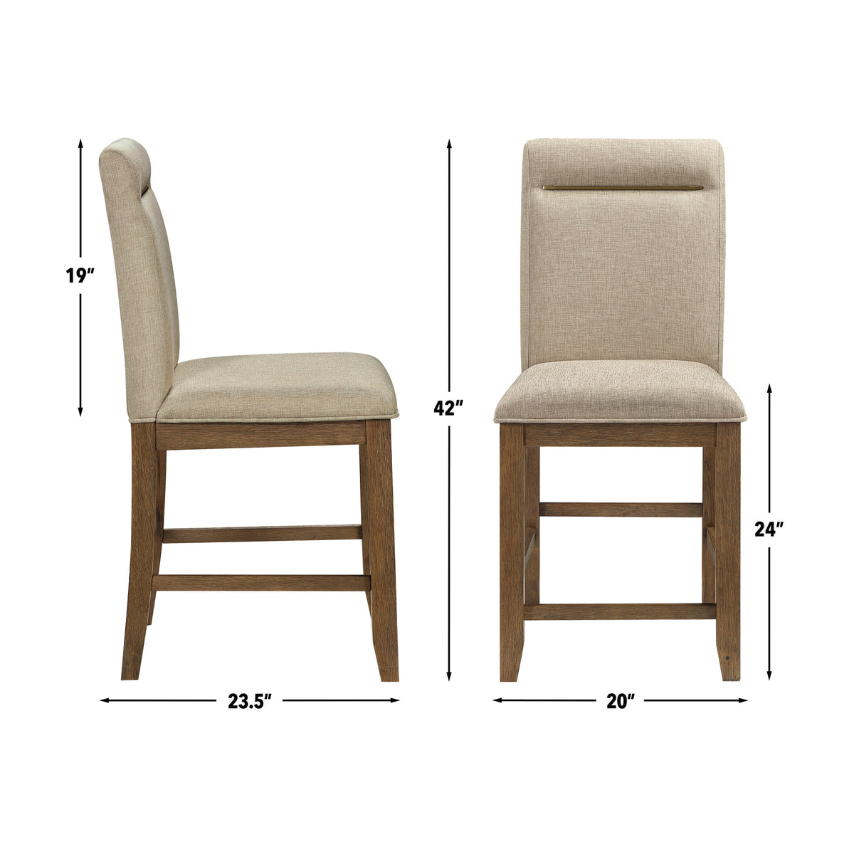 Garland Toffee 24" Counter Height Chair, Set of 2 from Steve Silver - Luna Furniture