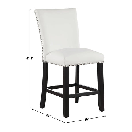 Artemis White Vegan Leather Counter Height Chair, Set of 2 from Steve Silver - Luna Furniture
