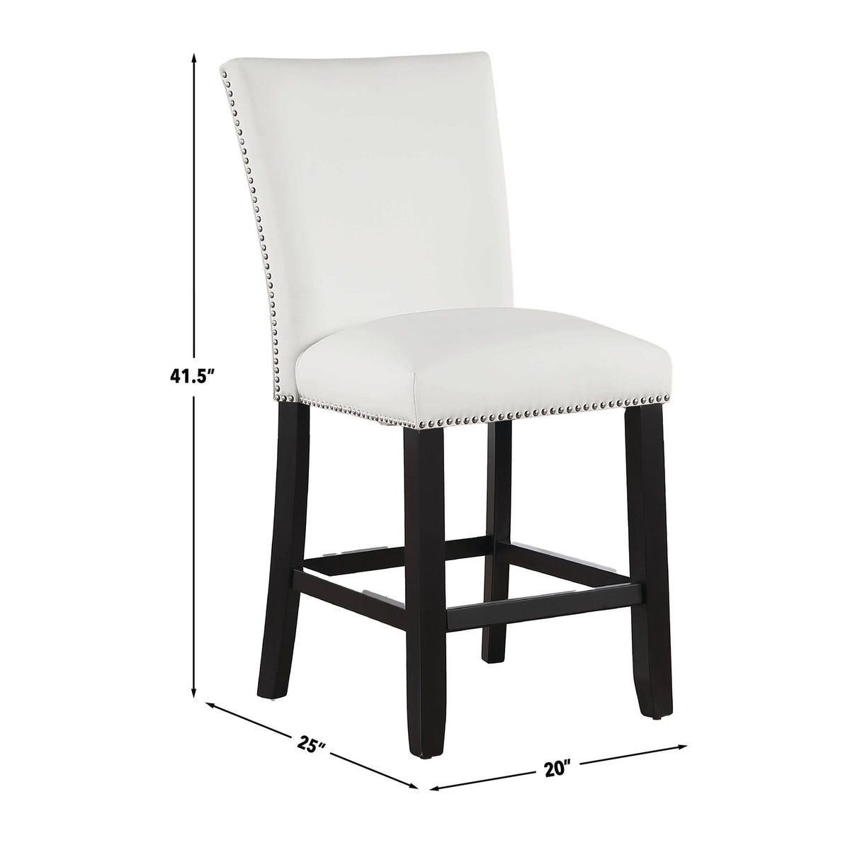 Artemis Gray Square Marble Top 9-Piece Counter Height Dining Set with White Vegan Leather Chairs