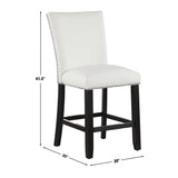 Artemis White Square Marble Top 9-Piece Counter Height Dining Set with White Vegan Leather Chairs