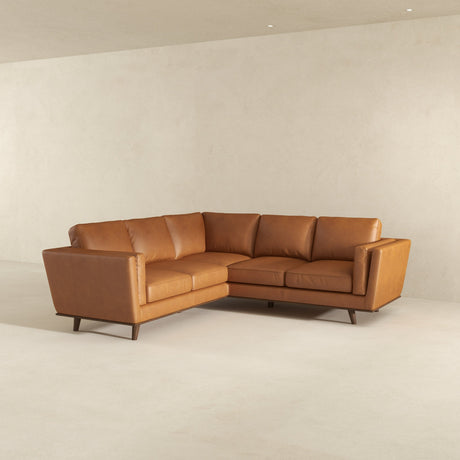 Erman Tan Genuine Leather Corner Sectional Sofa from Ashcroft Furniture - Luna Furniture