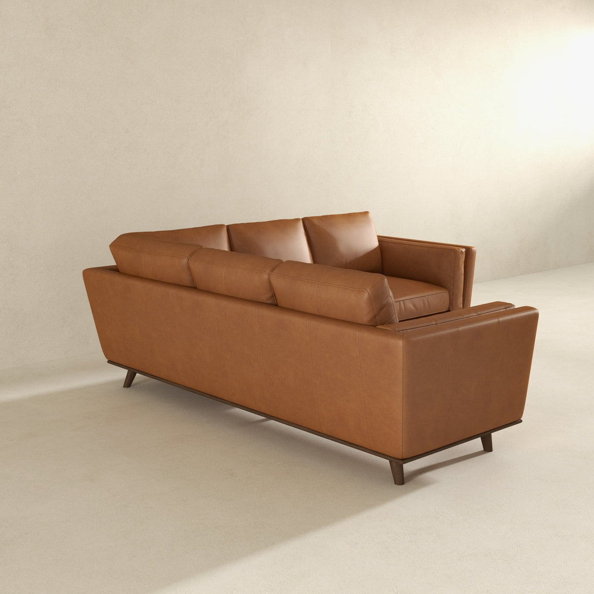 Erman Tan Genuine Leather Corner Sectional Sofa from Ashcroft Furniture - Luna Furniture