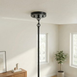 Essence Single Lights Pendant With Rattan Shade Black Metal Finish for Farmhouse Style from Ashcroft Furniture - Luna Furniture