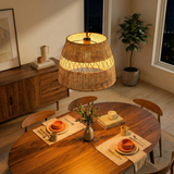 Essence Single Lights Pendant With Rattan Shade Black Metal Finish for Farmhouse Style from Ashcroft Furniture - Luna Furniture