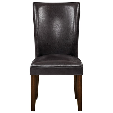 Hartford Vegan Leather Side Chair, Brown, Set of 2 from Steve Silver - Luna Furniture