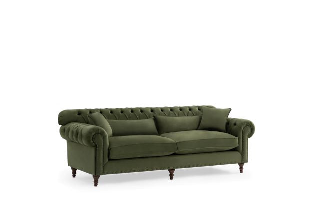 Eva Green Velvet Luxury Chester 81" Sofa from Luna Furniture - Luna Furniture