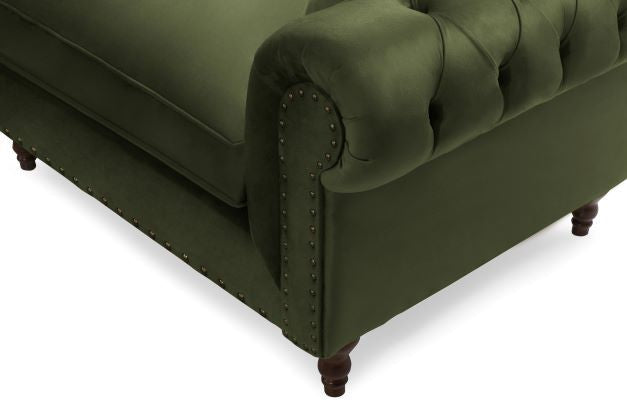 Eva Green Velvet Luxury Chester 81" Sofa from Luna Furniture - Luna Furniture