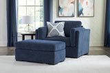 Evansley Chair and Ottoman in Navy from Ashley - Luna Furniture