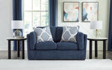 Evansley Navy Loveseat from Ashley - Luna Furniture