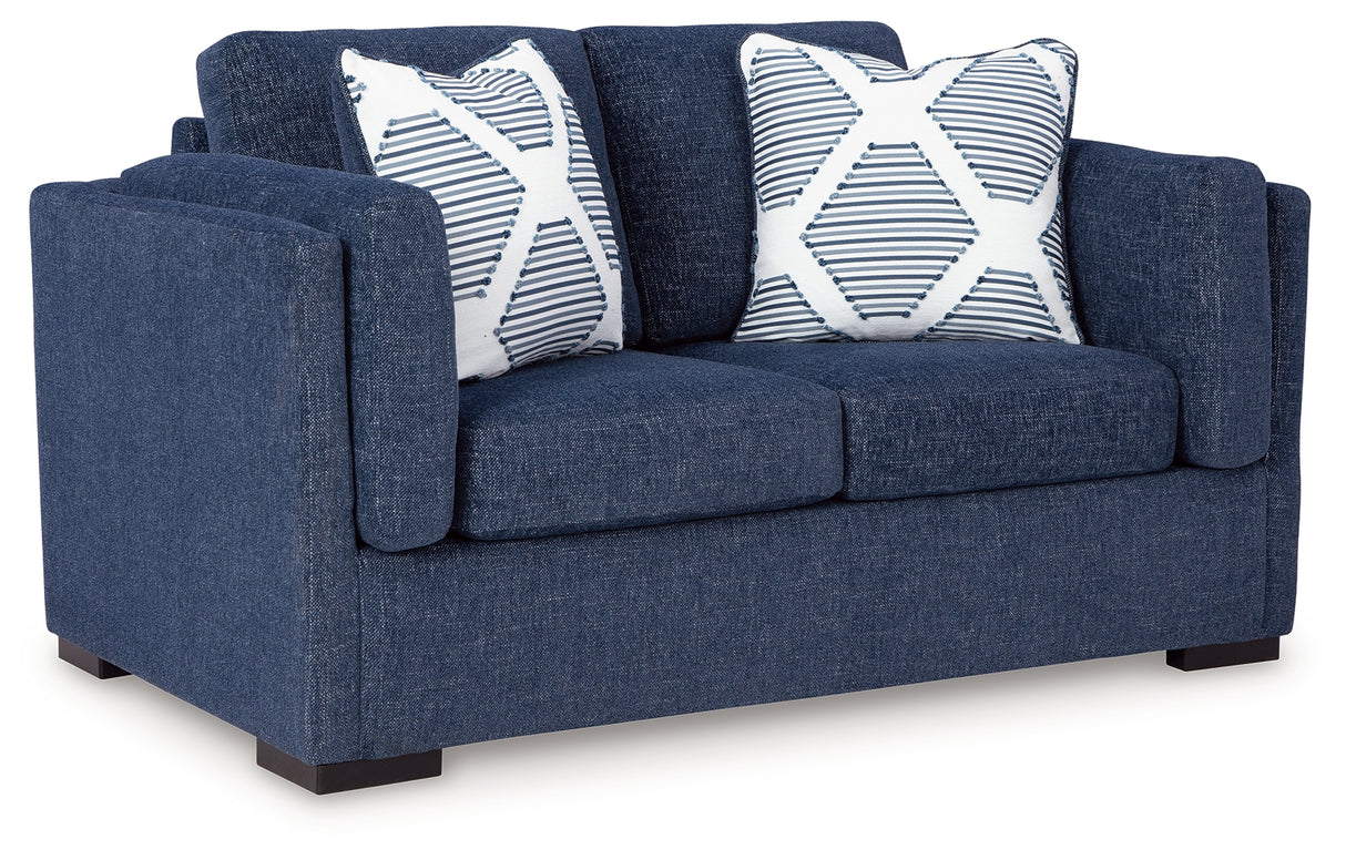 Evansley Navy Loveseat from Ashley - Luna Furniture