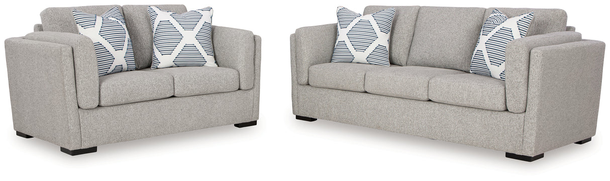 Evansley Sofa and Loveseat in Pewter from Ashley - Luna Furniture