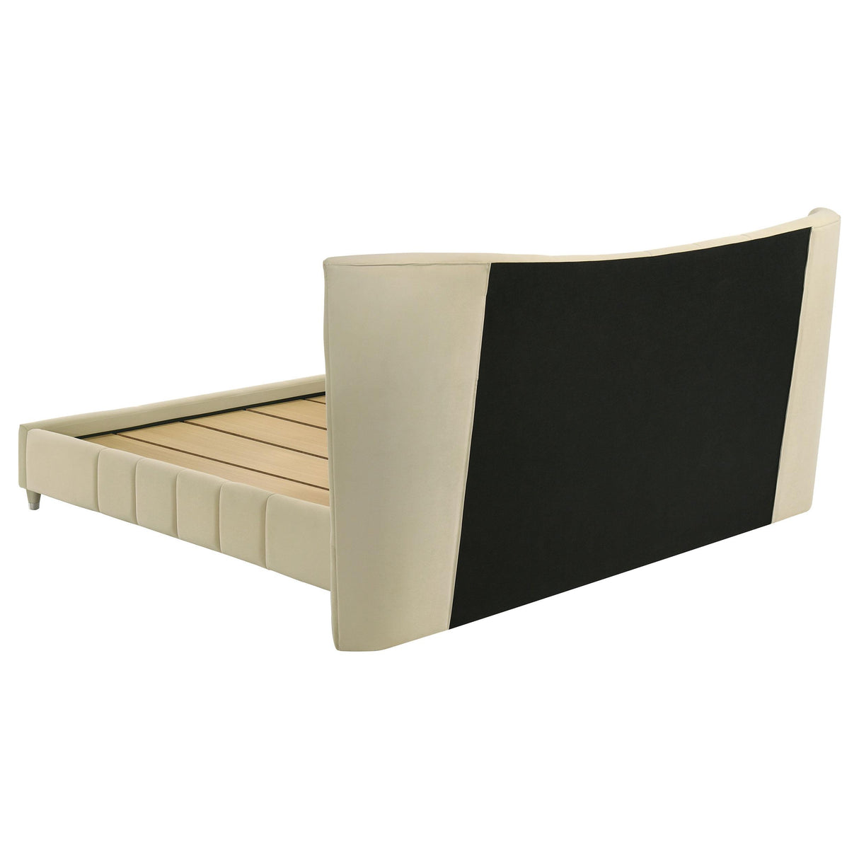 Evelyn Ivory Upholstered Eastern King Panel Platform Bed from Coaster - Luna Furniture