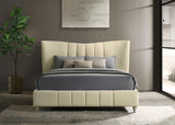 Evelyn Ivory Upholstered Queen Panel Platform Bed from Coaster - Luna Furniture