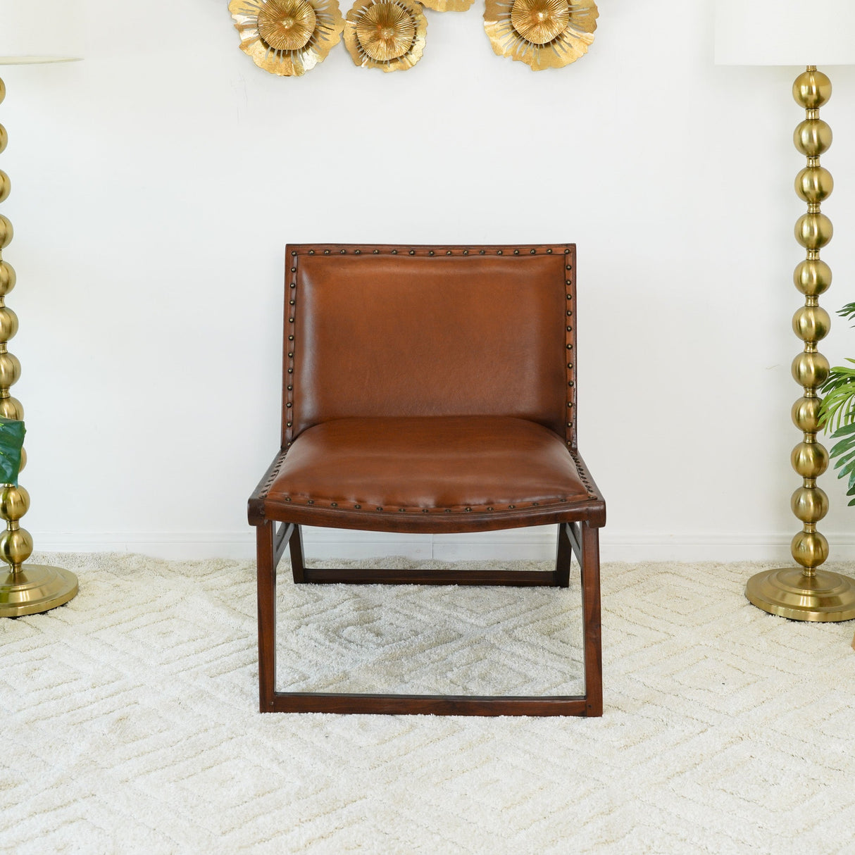 Everett Tan Leather Lounge Chair from Ashcroft Furniture - Luna Furniture