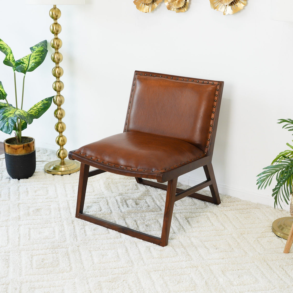 Everett Tan Leather Lounge Chair from Ashcroft Furniture - Luna Furniture