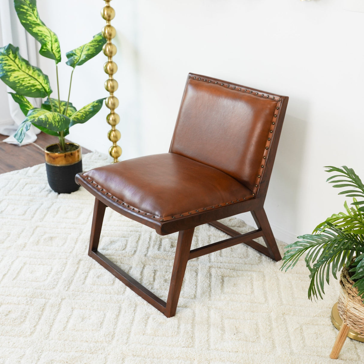 Everett Tan Leather Lounge Chair from Ashcroft Furniture - Luna Furniture