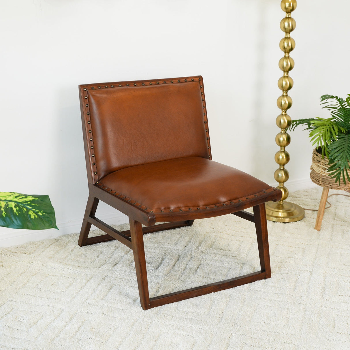 Everett Tan Leather Lounge Chair from Ashcroft Furniture - Luna Furniture