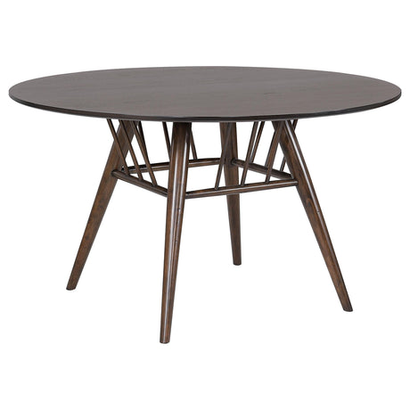 Everton Walnut Round 53-inch Wood Dining Table from Coaster - Luna Furniture