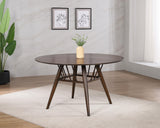 Everton Walnut Round 53-inch Wood Dining Table from Coaster - Luna Furniture
